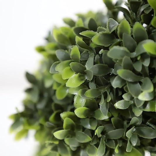 46Inch Double Spiral Artificial Boxwood Topiary Tree 4" Plants Fake Faux Plant Decor in Plastic Pot Green Indoor or Outdoor, Set of 2