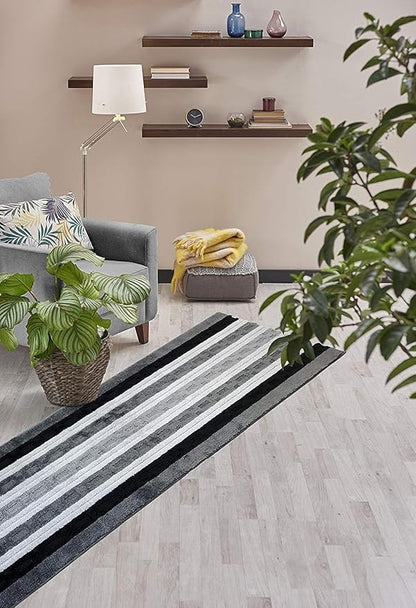 ORFA HOME Custom Cut Hallway Runner Rug, Slip Resistant, 31 Inch Wide X Your Choice of Length, Chain Anthracite, 31 Inch X 17 feet
