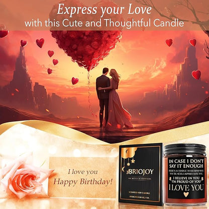 Anniversary Wedding Engagement Scented Soy Candles - Valentines Gifts for Her Him - Mothers Day I Love You Gift for Wife Women - Birthday, Romantic Gifts for Men Husband Girlfriend Boyfriend