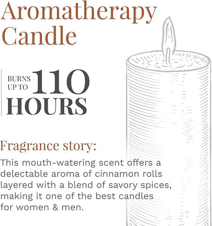Candle-lite Scented Candles, Cinnamon Rolls Fragrance, One 18 oz. Single-Wick Aromatherapy Candle with 110 Hours of Burn Time, Brown Color