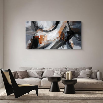 KLAKLA Large Wall Art - Abstract Canvas Wall Decor Modern Print Picture Artwork for Living Room Office Bedroom Home Decor - 48x24 Inches