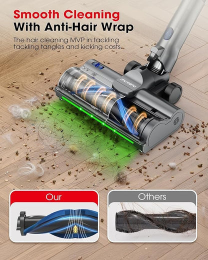 Cordless Vacuum Cleaners for Home, G26 Vacuum Cleaner, 45KPA Powerful Suction, Up to 60 Minutes, Tangle-Resistant, Rechargeable Stick Vac with Wall Mount for Pet Hair, Hardwood Floors