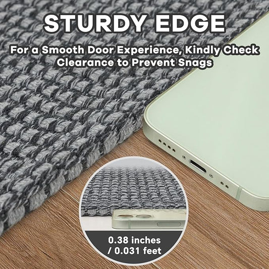 EARTHALL Runner Rug 3x12 Ft Washable Runners for Hallways Extra Long Woven Non Slip Entryway Runner Braided Kitchen Runner Indoor Outdoor Carpet Runners for Entryway, Hall, Foyers, Dark Gray