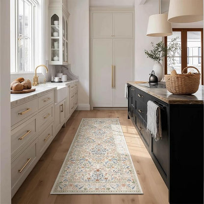 Runner Rug Washable Kitchen Runner: 2'x 6' Rug Runners for hallways Stain Resistant Non Slip Low Pile Soft Carpet Runners for Bedroom Hallway Entryway Indoor Beside Bathroom Laundry Room