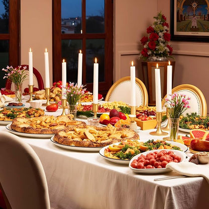 Candlestick Holders Taper Candle Holder 12Pcs Brass Gold Metal Vintage Short Stick Holders Set for Home Dinning Table Wedding Centerpiece Holiday Party Chrismas Mantel Holiday Dinner Base Widening