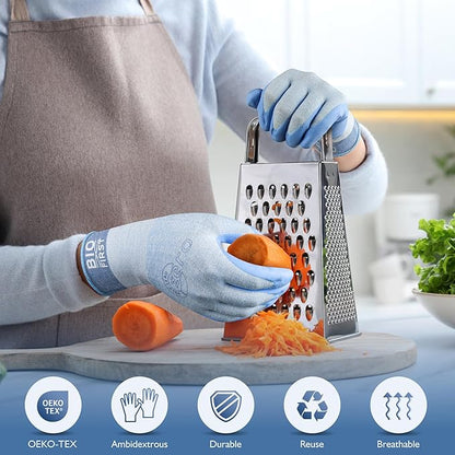 Food-Grade Work Gloves Safety Kitchen Gloves Water-Based PU Work Gloves for Cooking L/XL Blue