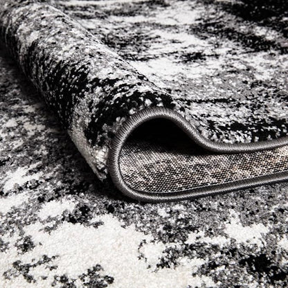 Keen Home Design Area Rugs - 10x14 Non-Shedding, Abstract Rugs for Kitchen, Living Room, Bedroom, Dining Room, Entryway - Size: 9'10" x 14', Abstract Black