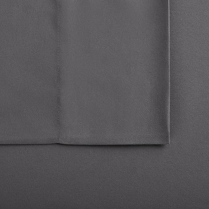 Serta Simply Clean Super Soft Hypoallergenic Stain Resistant Deep Pocket 3 Pieces Solid Bed Sheet Set, Twin XL, Grey