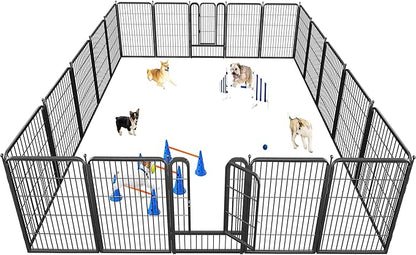 Dog Playpen 32" Height 20 Panels Portable Pet Fence Outdoor for Yard Indoor Dog Pen Outdoor for Medium/Small Animals, Large Pet Puppy Playpen Heavy Duty Pet Fence for RV Camping, Yard