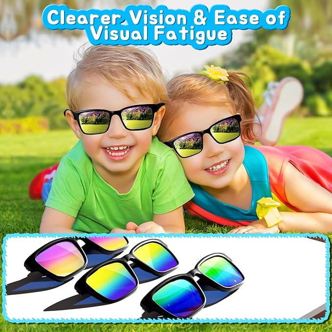 Party Favors for Kids 4-8, 24Packs Neon Sunglasses for Kid, UV400 Protection Sunglasses Bulk, Goodie Bags Stuffers for Kids Pool Birthday Party Supplies