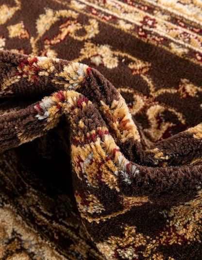 Rugs.com Aditi Collection Rug – 7 Ft Square Brown Medium-Pile Rug Perfect for Living Rooms, Kitchens, Entryways