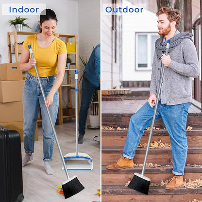 Broom with Dustpan Combo Set, Dustpans Stand Up