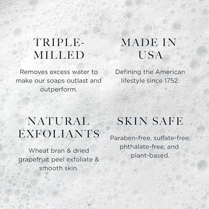Caswell-Massey Heritage Body Scrub Castile Bar Soap for Men & Women, Exfoliating Natural Soap Bar for All Skin Types, Made with Essential Oils & Plant-Based Formula for Face & Body, 6.4 oz