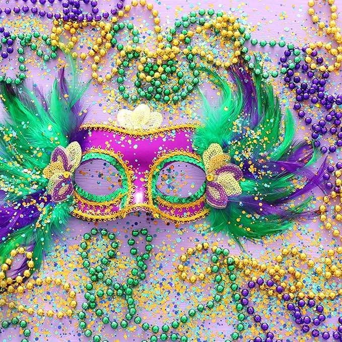 240 Pcs Purple Gold Green Bead Necklace, 33 Inch Mardi Gras Christmas Beads, Bulk Metallic Party Beads for Mardi Gras Parade , St Patricks Day, Wedding, Birthday, Pirate Party, Carnival Party Favors