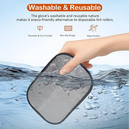 2Pcs Pet Hair Removal Gloves for Cats & Dogs: Upgraded Five-Finger Electrostatic Magic Brush | Reusable Pet Fur Remover Glove for Laundry, Couch, Carpet, Car Seats, Furniture & Clothing (Neon Green)