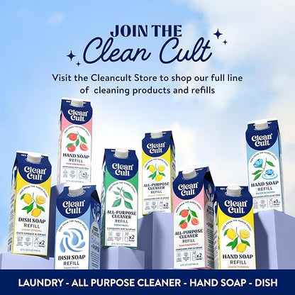 Ultra Concentrated Liquid Laundry Detergent Soap, 64 loads (32 oz), 90% Less Plastic, No Harsh Chemicals, Free & Clear, Defeats Stains & Odors, Eco-friendly, HE/Standard Compatible