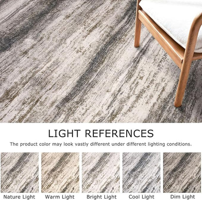 KOZYFLY Modern Abstract Runner Rugs 2x6, Washable Rug Runner Non-Slip Soft Kitchen Rugs, Print Blcak Brown Carpet Runner for Entryway Bathroom Laundry Room Foyer