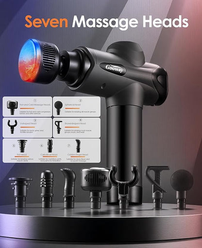 Massage Gun with Heat and Cold Therapy, Deep Tissue Massage Gun,Heated Professional Massage Gun for Back & Neck, FSA Eligible HSA Portable,7 Massage Heads,Gift