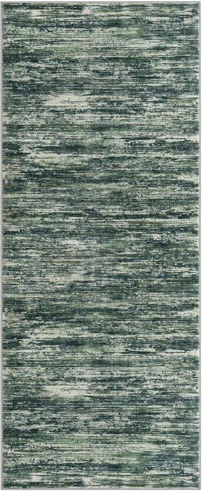 2x5 Modern Abstract Runner Rug for Hallways, Dark Green Super Soft Hallway Decor Kitchen Rugs with Non-Slip, Non-Shedding Washable Rug for Hallways Entryway Bedroom Indoor
