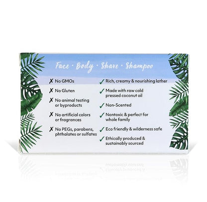 "Coco Fiji Soap Bar for Face and Body Infused With Organic Coconut Oil, Fragrance Free, Essential Oil, Natural Soap for Moisturizing & Pore Purifying Skin, 7 oz, Pack Of 3 "