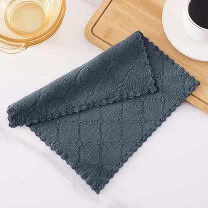 Homaxy 18 Pack Kitchen Dish Cloths (10 x 10 Inches, Dark Grey), Super Soft and Absorbent Coral Velvet Dish Towels, Nonstick Oil Fast Drying Microfiber Cleaning Cloth, No Lint Household Dishcloths