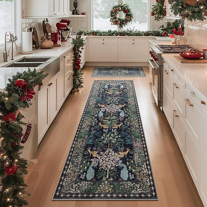 Washable Runners for Hallways Kitchen Rug: 2'6"x8' Runner Rug Stain Resistant Non Slip Low Pile Soft Carpet Runner Rug for Entryway Bedroom Beside Bathroom Laundry Room