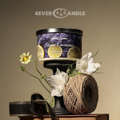 4EVER Scented Candles | 4-Wick 18oz Soy Wax Candle | Up to 50Hrs Clean Burn | Aromatherapy Candles for Home Scented | Gifts for Women & Mom, Citrus Lavender