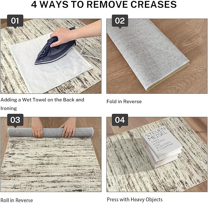 Modern Abstract Hallway Runner Rug, Beige Washable Kitchen Runner Non-Slip Soft 2x8 Runner Rug Thin Print Faux Wool Carpet for Entryway Bedroom Laundry Room Indoor Home Decor
