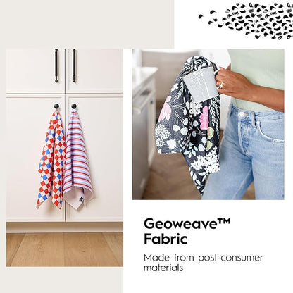 GEOMETRY Kitchen Towels - Quick Dry, Absorbent Microfiber Dish Towels for 4th of July, Memorial Day, Veterans Day, and Holiday Decor - Red, White, and Blue - Liberty Lines