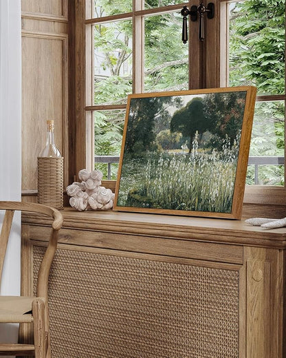 InSimSea Framed Canvas Wall Art Vintage Decor, Landscape Wall Art, Wall Art for Living Room, Summer Hyacinths Vintage Prints Wall Decorations for Living Room Bedroom Office, 9"x11"