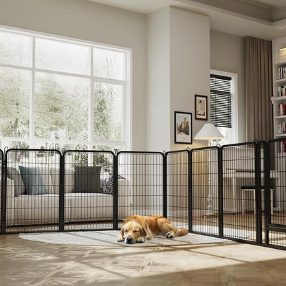 Yaheetech Dog Playpen Outdoor, 40 inch 8 Panels Dog Pen Indoor Heavy Duty Puppy Exercise Pen Metal Pet Fence for RV Camping/Yard/Garden