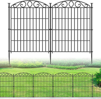 Garden Fence 12 Panel - 30in H x 23.6ft L, No Dig Rustproof Metal Tall Animal Barrier for Dogs Rabbits, Decorative Outdoor Border for Yard, Patio, and Flower Beds