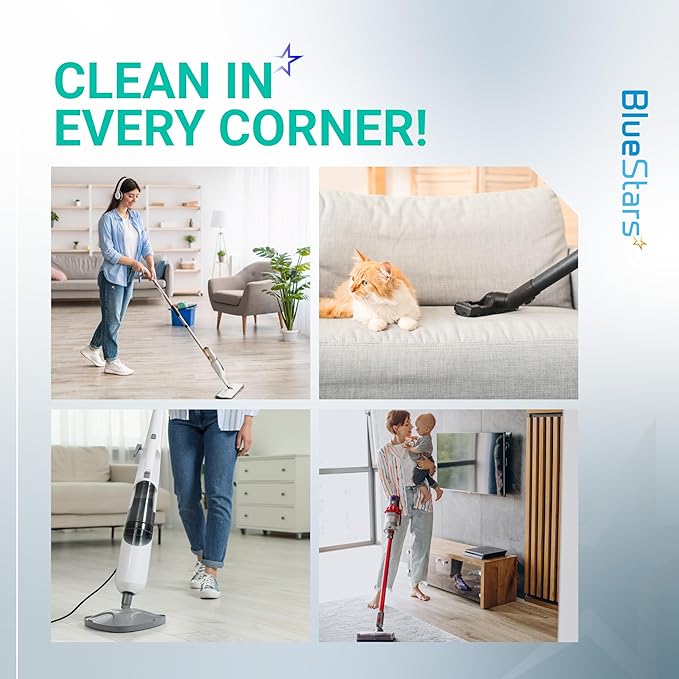 BlueStars 8-Pack Microfiber Steam Mop Pads – Compatible Replacement Pads for Popular 5-in-1 Steam Mop Models – Washable & Reusable