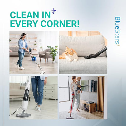 BlueStars 8-Pack Microfiber Steam Mop Pads – Compatible Replacement Pads for Popular 5-in-1 Steam Mop Models – Washable & Reusable