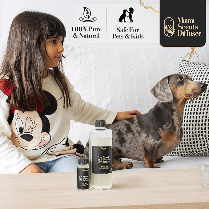 Kiss Me Scent Inspired by Bellagio Hotel 17 Fl Oz - 500 ml Essential Oils Aroma for Home Office Diffuser Luxury Fragance Refill Aromatherapy Fresh Blend of Jasmine, Rose, Musk Rosemary and Sandalwood.