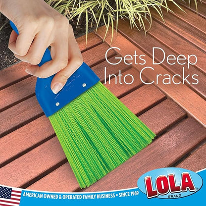 LOLA Whisk Broom, Hand Brush, 72 Pack Durable Bristles, Whisks Away Dirt & Debris, Compact, Hang Hole for Easy Storage, Indoor/Outdoor