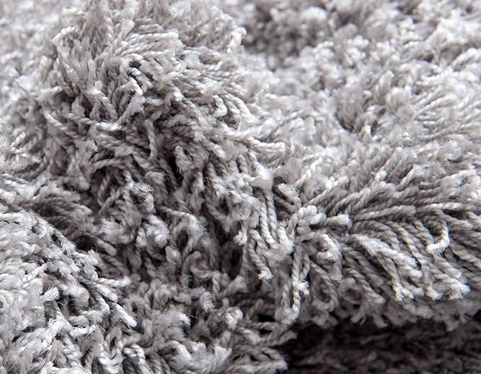 Unique Loom Solid Shag Collection Area Rug (5' 1" x 8' Rectangle Cloud Gray)