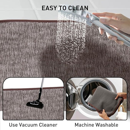 Bath Mats 36x24 Non-Slip Absorbent Bathroom Rug, Quick Dry Machine Washable Shower Tub Mat with Rubber Backing, Soft Floor Carpet for Bathroom Decor Bark Brown