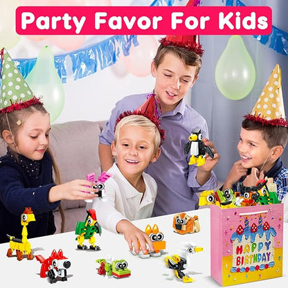 20pcs Animal Mini Building Blocks Valentine Party Favor for Kids Return Gifts Birthday Goodie Bag Stuffer Class Prize Box Toys Small Bulk Pinata Filler End of School Year Gift Boy Girl 4-8 8-12
