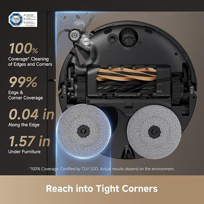 DREAME X50 Ultra Complete Robot Vacuum and Mop with Auto-Empty and Mop Self-Cleaning, 20,000Pa Suction, Obstacle Avoidance and 360° Navigation, Corner to Edge Deep Cleaning, Detangling Brush (Black)