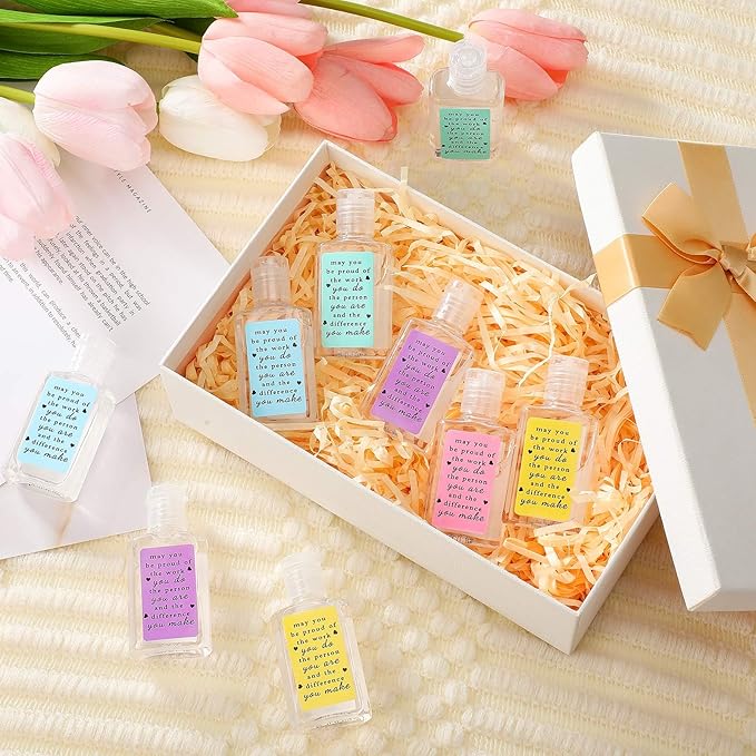 120 Pcs Thank You Gifts for Coworker Mini Hand Sanitize Gel Bulk Scent Hand Sanitizer Travel Size Inspirational Appreciation Gifts for Christmas Party Supplies Friends Teacher Employee