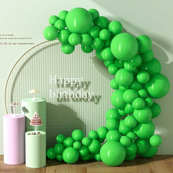 130PCS Green Balloons, Latex Balloons Different Sizes 18/12/10/5 Inch, Helium Balloons with Ribbon, Party Balloon Set for Birthday Wedding Graduation Anniversary Baby Shower Decorations.