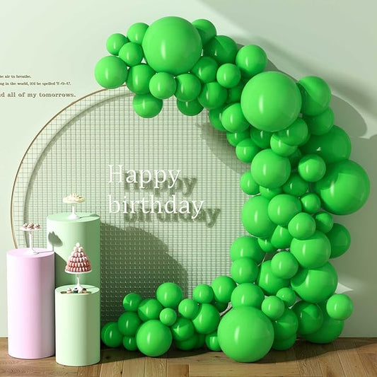 130PCS Green Balloons, Latex Balloons Different Sizes 18/12/10/5 Inch, Helium Balloons with Ribbon, Party Balloon Set for Birthday Wedding Graduation Anniversary Baby Shower Decorations.