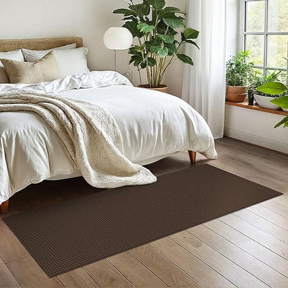 EARTHALL Woven Runner Rug 2x6 Ft Washable Runners for Hallways Cotton Non Slip Rubber Backed Kitchen Runner Braided Indoor Floor Carpet for Entryway, Hallway, Kitchen, Bedroom, Brown