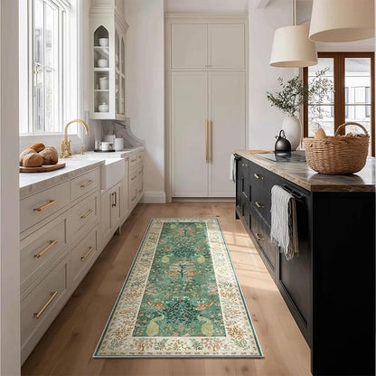 Runner Rug Washable Kitchen Runner: 2'x 6' Hallway Runner Rugs Stain Resistant Non Slip Low Pile Soft Carpet Runners for Hallways Bedroom Entryway Indoor Beside Bathroom Living Room Farmhouse