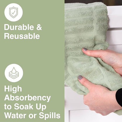 All-Clad Solid Kitchen Towels: Highly Absorbent, Super Soft Long Lasting - 100% Cotton, 17"x30" Tea Towels for Cleaning & Drying Dishes, Pans, Glassware, or Countertops, (2-Pack), Fennel