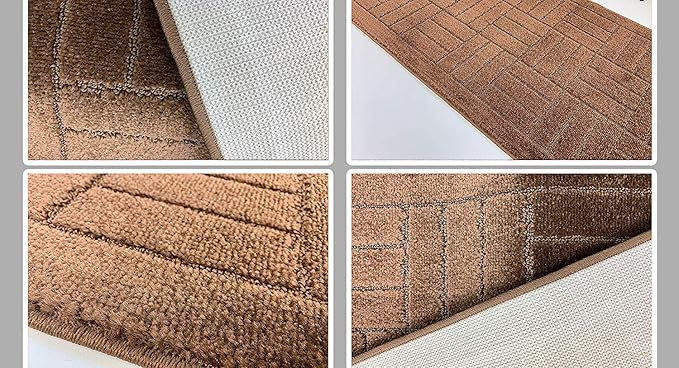 20 ft Extra Long Brown Hallway Kitchen Runner Rug Non-Slip Washable, 26" X 20' Carpet Runner Rugs-Rubber Backed, Custom Size Floor Mat for Stairs Bedroom Bathroom Entryway, Your Choice of Length