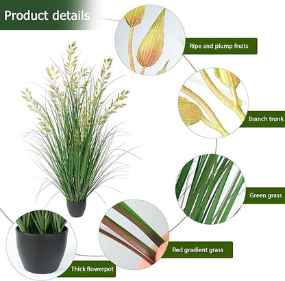 Artificial Plants Artificial Wheat Grass Faux Plants Artificial Grass Plant Fake Green Plants Tall Fake Plants Tall Suitable for Indoor Home Decor Outdoor Porch Terrace Decor（47In 1PCS