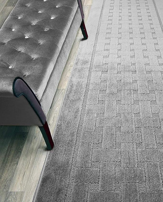 20 Ft Long, Grey, Non Slip Washable Carpet Runner Rug with Rubber Backing, Custom Floor Mat for Kitchen Hallway Stairs Bedroom Bathroom Entryway, Your Choice of Length (26" X 20')