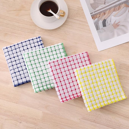 Kitinjoy Cotton 16 Pack Terry Kitchen Dish Cloths, 12 x 12 Inches Super Soft and Absorbent Dish Rags, Quick Drying Dish Towels for Washing Dishes, Mixed Color